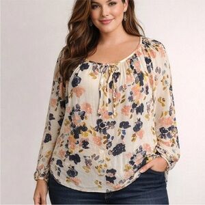 Lucky Brand Multicolor Floral Blouse